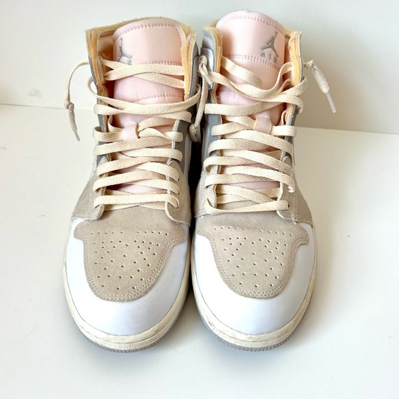 NIKE Air Jordan 1 Mid Craft Inside Out White Gray Sail Sneakers—SZ. 12 - Picture 3 of 15